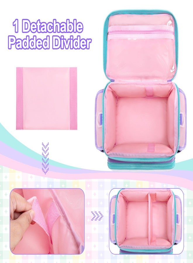 LoDrid Travel Carrying Case Compatible with Tonie Box 2/1, Lightweight Puffy Portable Storage Bag with Detachable Divider and Shoulder Strap for Audio Player Set, Pink, Bag Only, Patented Design - Image 2